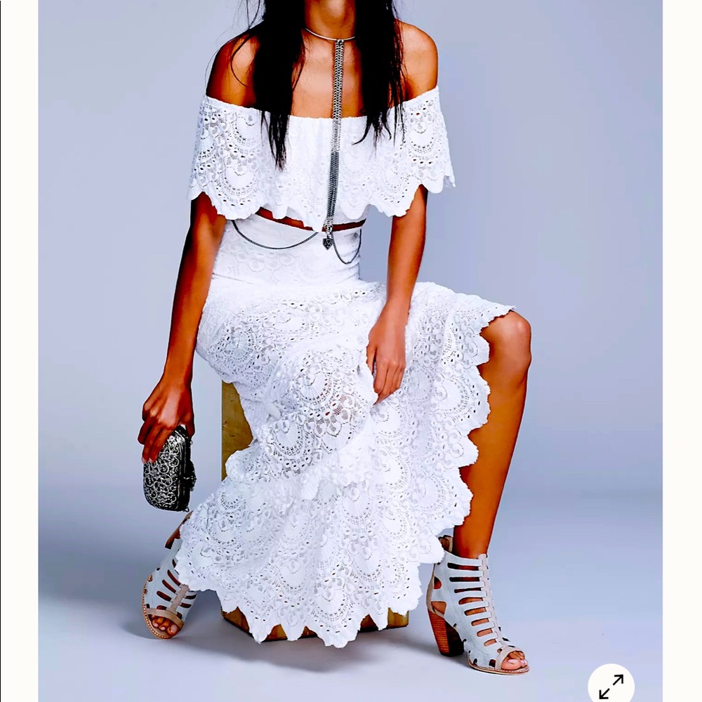Skirt 2-pieces Set Nightcap White Spanish Lace - S